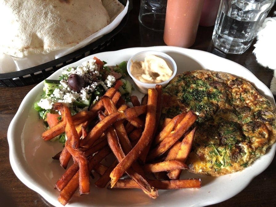 Open-Faced Mediterranean Omelet.