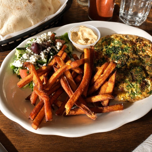 Open-Faced Mediterranean Omelet.