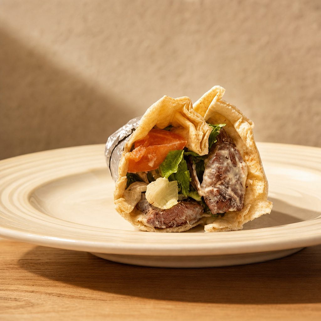Lamb Kebab Wrap.