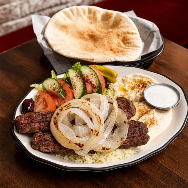 Kofta Kebab Platter.