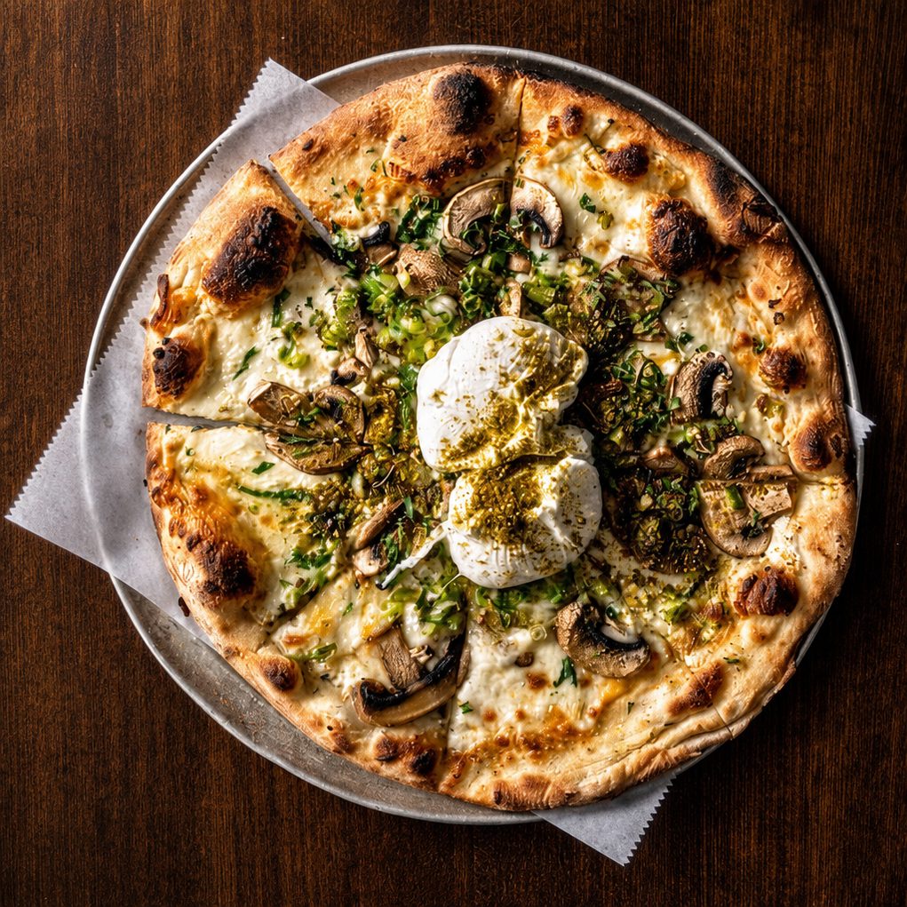 Brunch Grilled Breakfast Pizza.