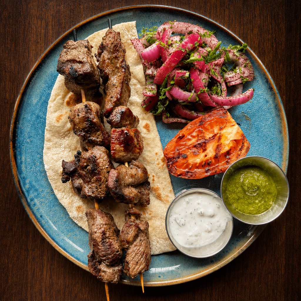 Lamb Kebab Platter.